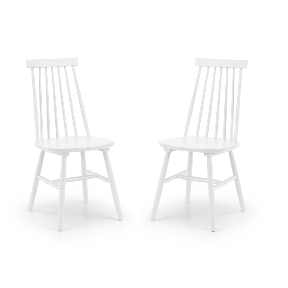image 1 of Bellmont Elegant Spindle Back Dining Chairs - White - Set of 2