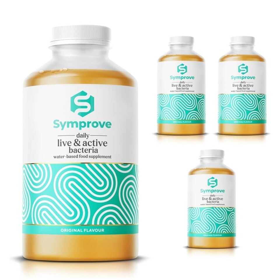 image 1 of Symprove Live & Active Water-Based Food Supplement 4 x 500ml - 4 Week Supply Strawberry & Raspberry | Multi | Strawberry & Raspberry
