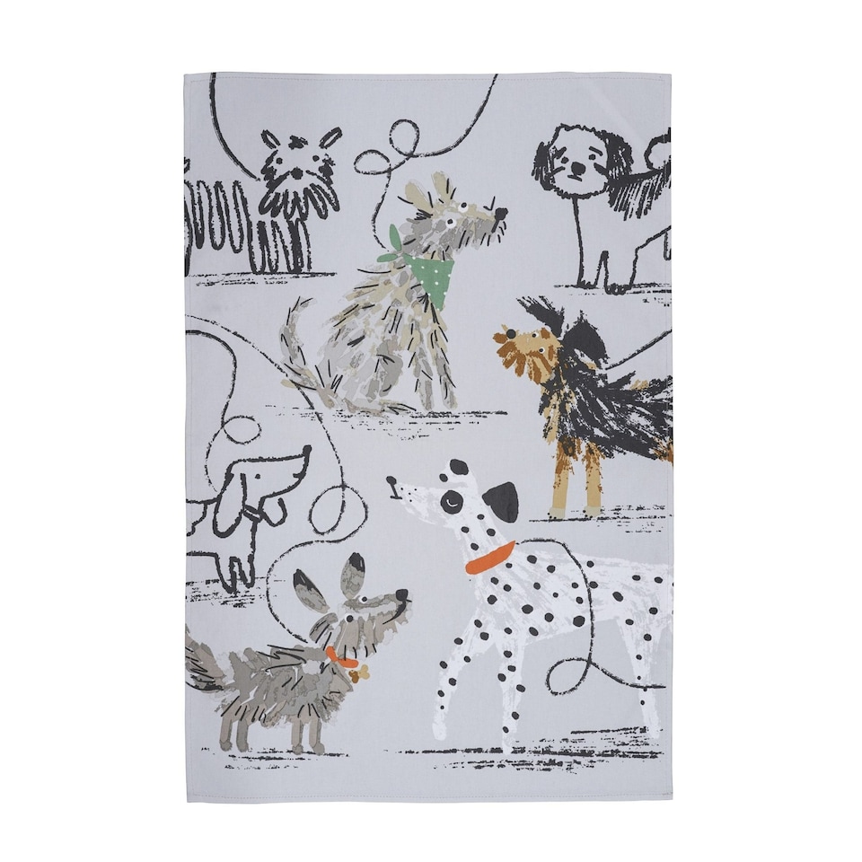 image 1 of Ulster Weavers Dog Days Tea Towel - Cotton Grey