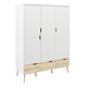 image 1 of Oslo Wardrobe 3 Doors 3 Drawers in White and Oak