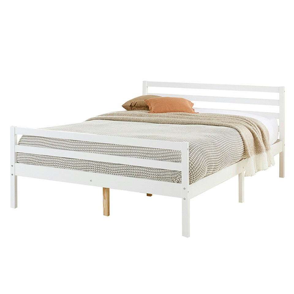 image 1 of Alpine Bed Frame in White, size King