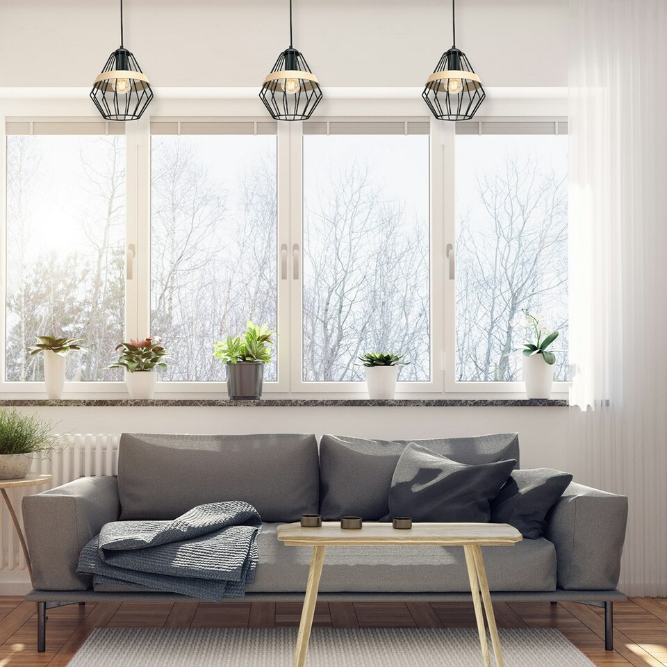 image 1 of Milagro Pendant Lamp Cliff Black 1XE27