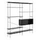 image 1 of Angus Bookcase with 1 Sliding Door & 5 Shelves in Black