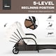 image 4 of Outsunny 3 PCS Rattan Lounger Recliner Bed Garden Furniture Set w/ Side Table