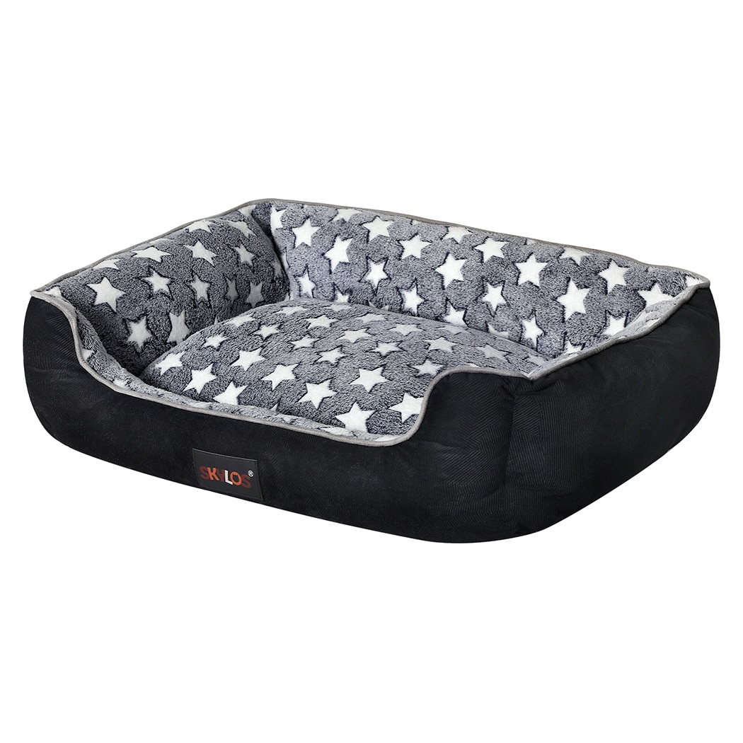 Skylos Orthopedic Pet Bed Luxury Dog Mattress Durable Corduroy Soft Flannel | Black | XL | XL