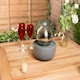 image 3 of Primrose Eclipse Silver Stainless Steel Sphere Water Feature with Lights 23cm