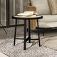 image 8 of Outsunny 50.5cm Round Garden Table with SPC Tabletop Brown | Natural wood finish