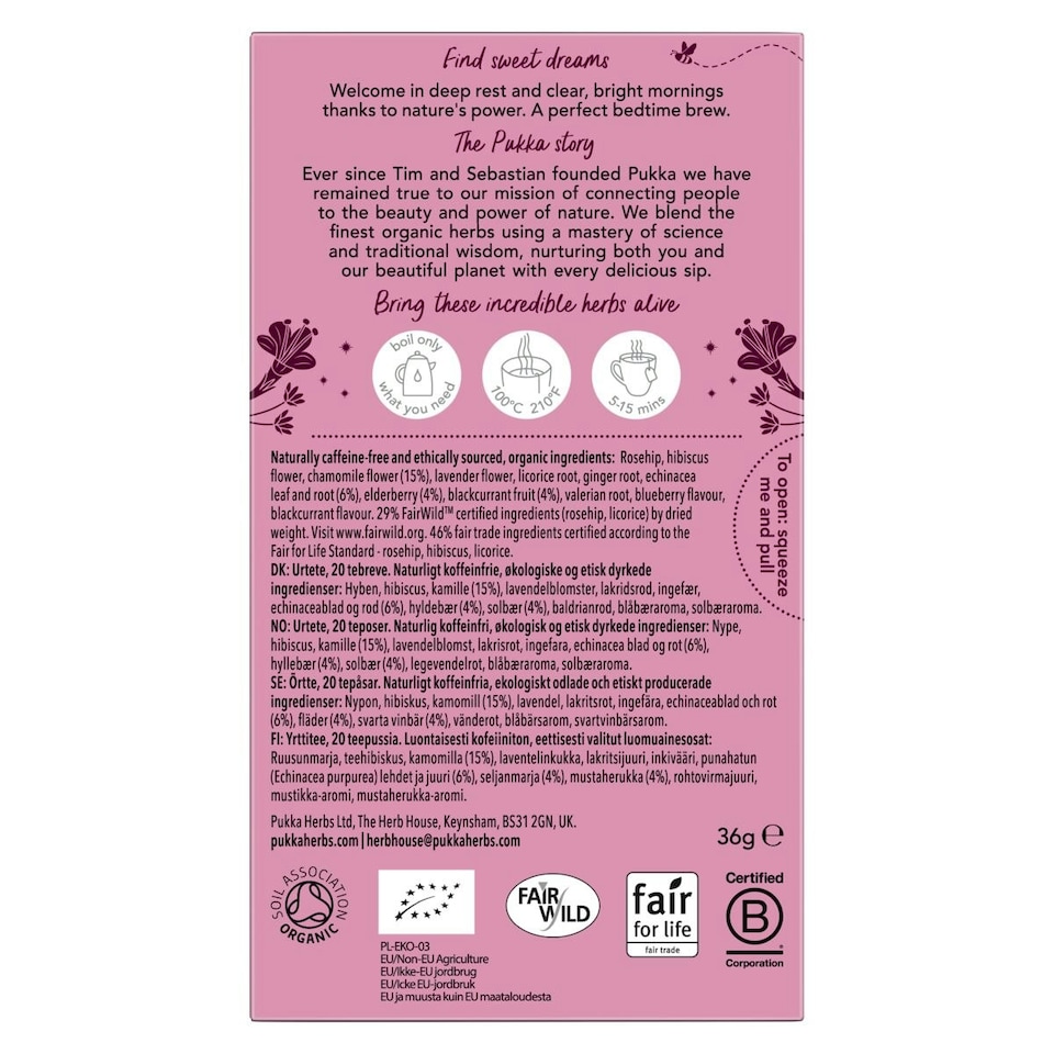 image 1 of Pukka Herbs Organic Herbal Tea, Chamomile Calm with Night Time, Night Time Berry & Chamomile Vanilla & Honey, 3 Packs of 20 Teabags