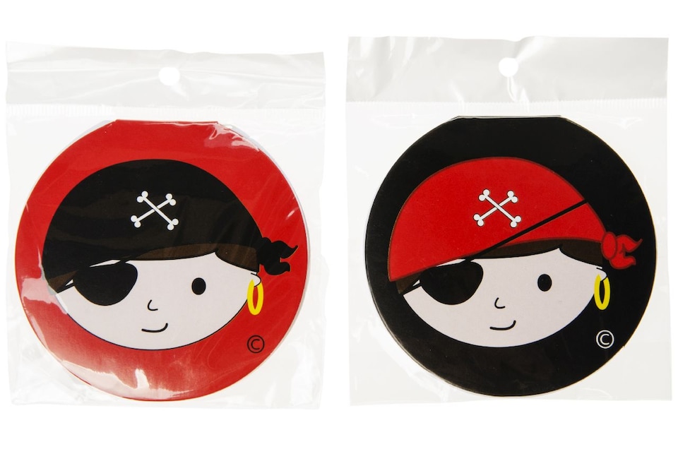 image 1 of Pack of 12 Round Pirate Design Notebooks 8cm