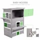 image 5 of PawHut 3-Tier Wooden Kitten Shelter for Indoor, Outdoor - Grey