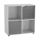 image 1 of 4 -Cube Shelving Unit With Lined Doors - Square | White | White & Grey | 1