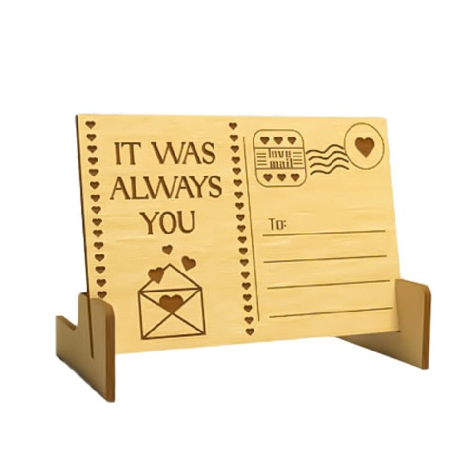 It Was Always You Wooden Love Customisable Postcard with Stand