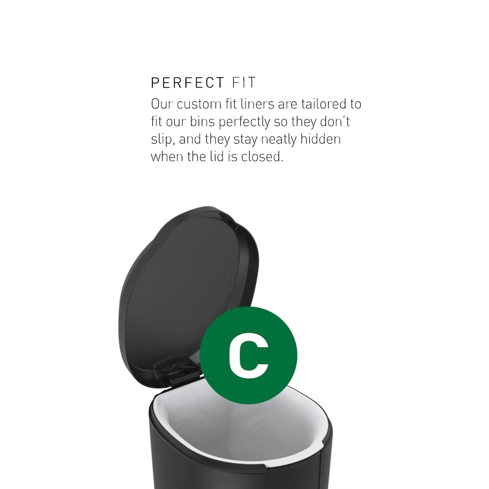 image 1 of Simplehuman 12L Code C Bin Liners, 50% Recycled Custom Fit Bin Bags, Pack of 100 | White | Code C | Code C | 5