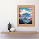 image 4 of Japanese Temple Mount Fuji Lake Cherry Blossoms Art Oak Wood Framed Wall Print