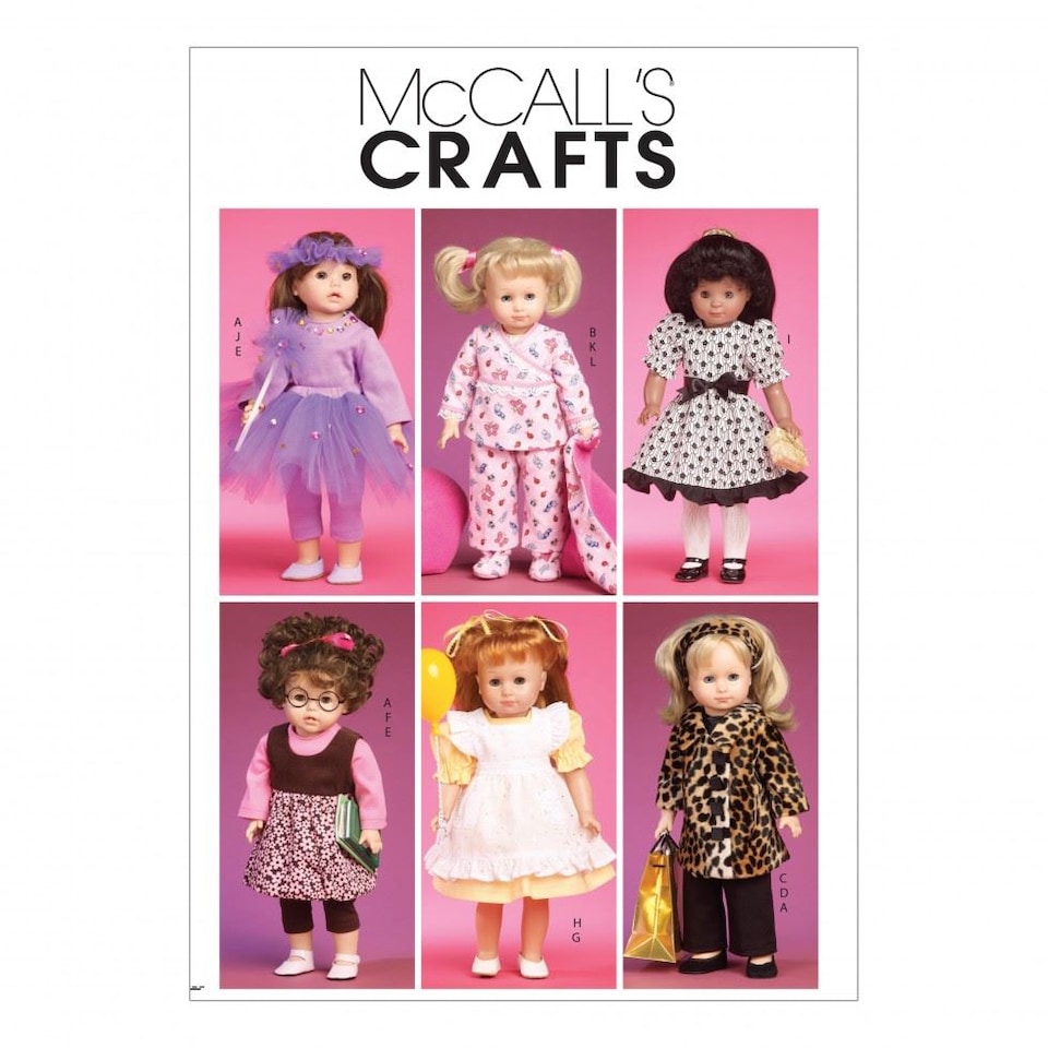 image 1 of McCall's 6005 Paper Sewing Pattern – Doll Clothes, Size Fits 18 Inch Doll, Intermediate