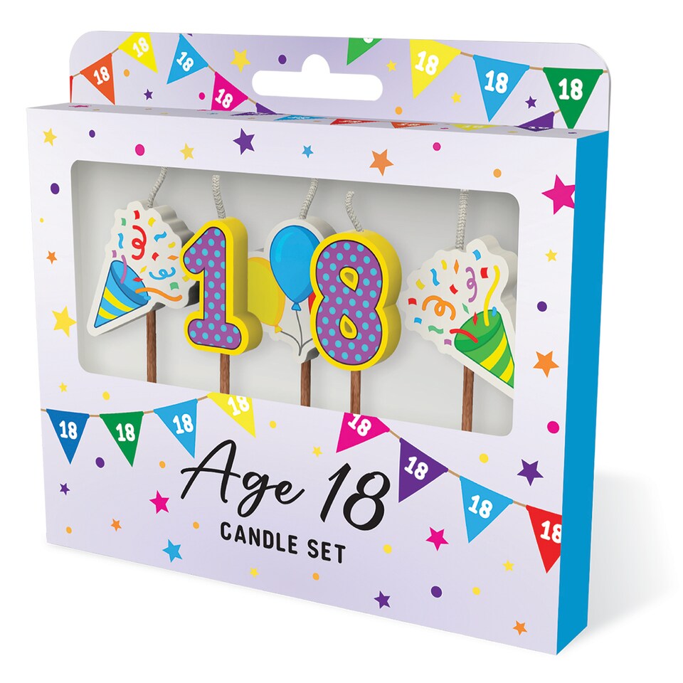 image 1 of Milestone 18th Birthday Cake Candle Set