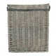 image 3 of Small Wicker Grey Wash Square Hessian Lined Log Basket