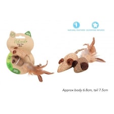 World Of Pets Silvervine Hessian Mouse Cat Toy 2 Pack