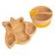 image 1 of Tiny Dining Children's Bamboo Suction Unicorn Dinner Set - Yellow