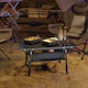 image 8 of Outsunny Folding Camping Table, 90 x 55 cm Height Adjustable Portable Collapsible Table, 3ft Lightweight Aluminium Rollup Picnic Table with Storage Basket for Outdoor Garden Party BBQ, Black | Black | Black | 90L x 55W x 66H cm