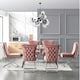 image 8 of Set of 2 Trafalgar Velvet Dining Chairs with Gold Crossed Legs - Modern Upholstered Accent Chair | Pink