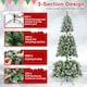 image 9 of COSTWAY 6.5FT Pre-lit Christmas Tree Artificial Hinged Xmas Tree with 909 Branch Tips