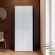 image 1 of Alice Springs Tall Shoe Cabinet with 4 Doors Push-to-Open in Light Grey