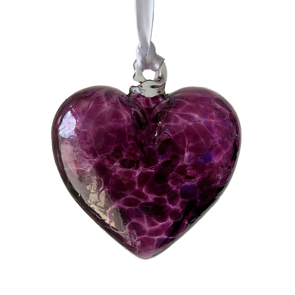 Milford Friendship Glass Heart Small PURPLE