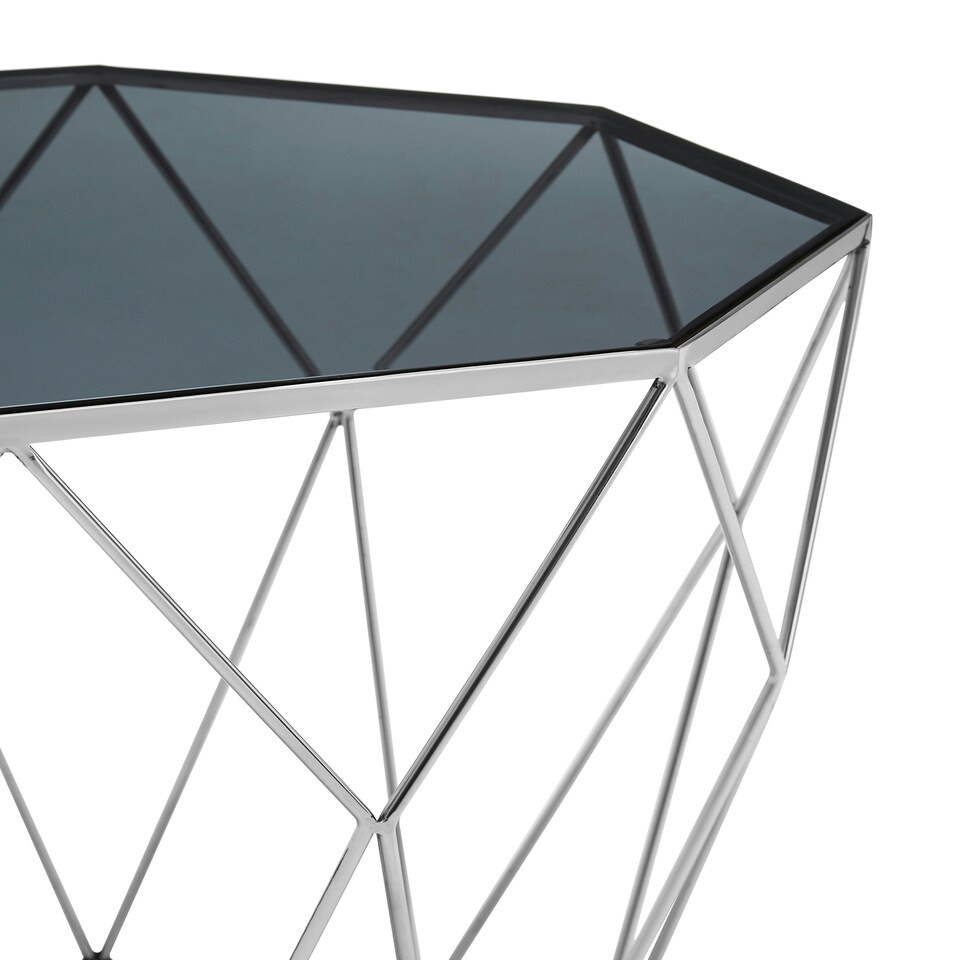 image 1 of Shalimar Octagonal Silver Side Table Silver