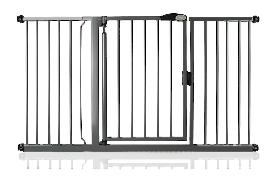 image 1 of Bettacare Auto Close Stair Gate, 147cm - 154cm, Slate Grey, Pressure Fit Safety Gate, Baby Gate, Safety Barrier for Doors Hallways and Spaces, Easy Installation