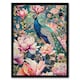 image 1 of Peacock ird Cherry Blossom Flower Tree Home Decor Black Framed Wall Art Print A4