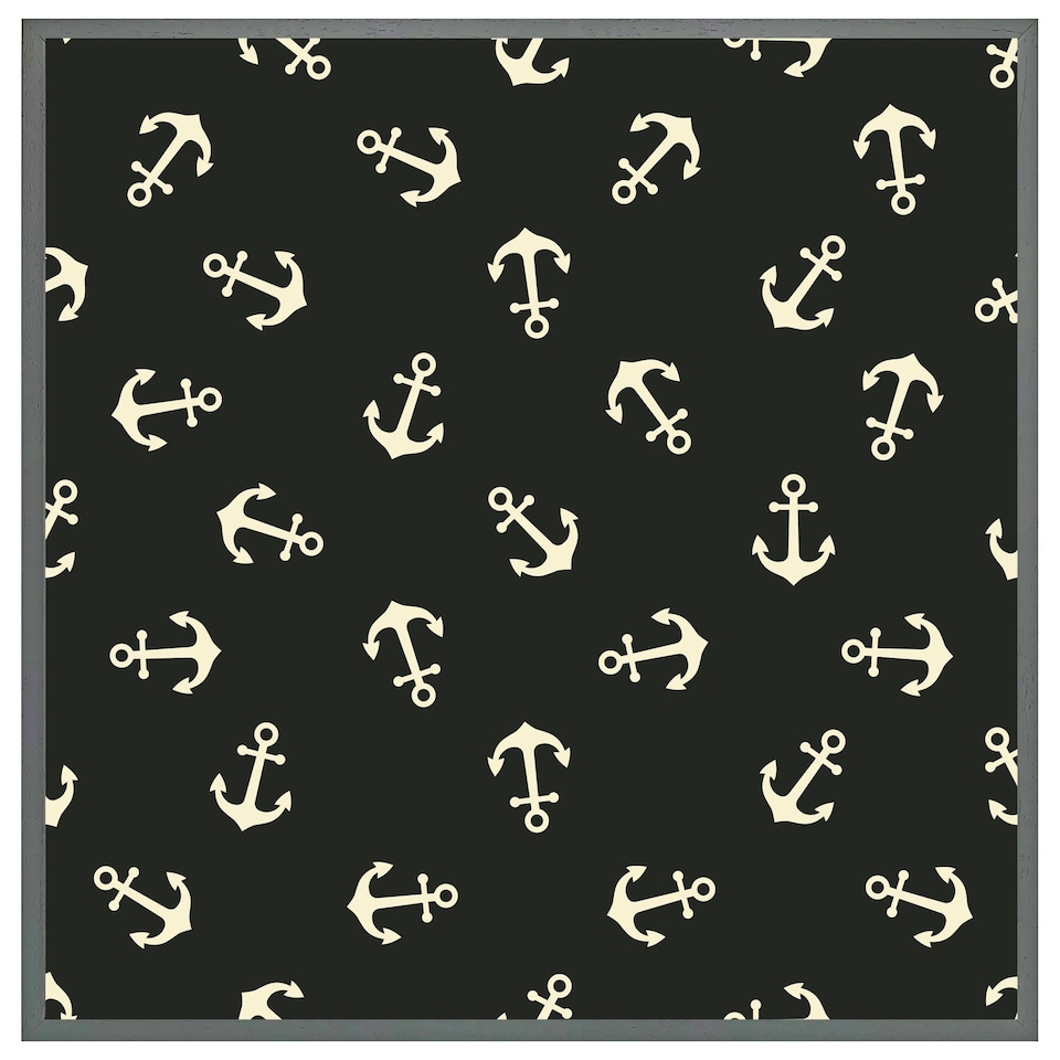 image 1 of Anchors on black background (Picutre Frame) Brown | Oak | S