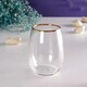 image 7 of Amber Tumbler Gold Rim Set Whiskey Glass Cocktail Goblet 570ml | Clear | Clear | Set of 6