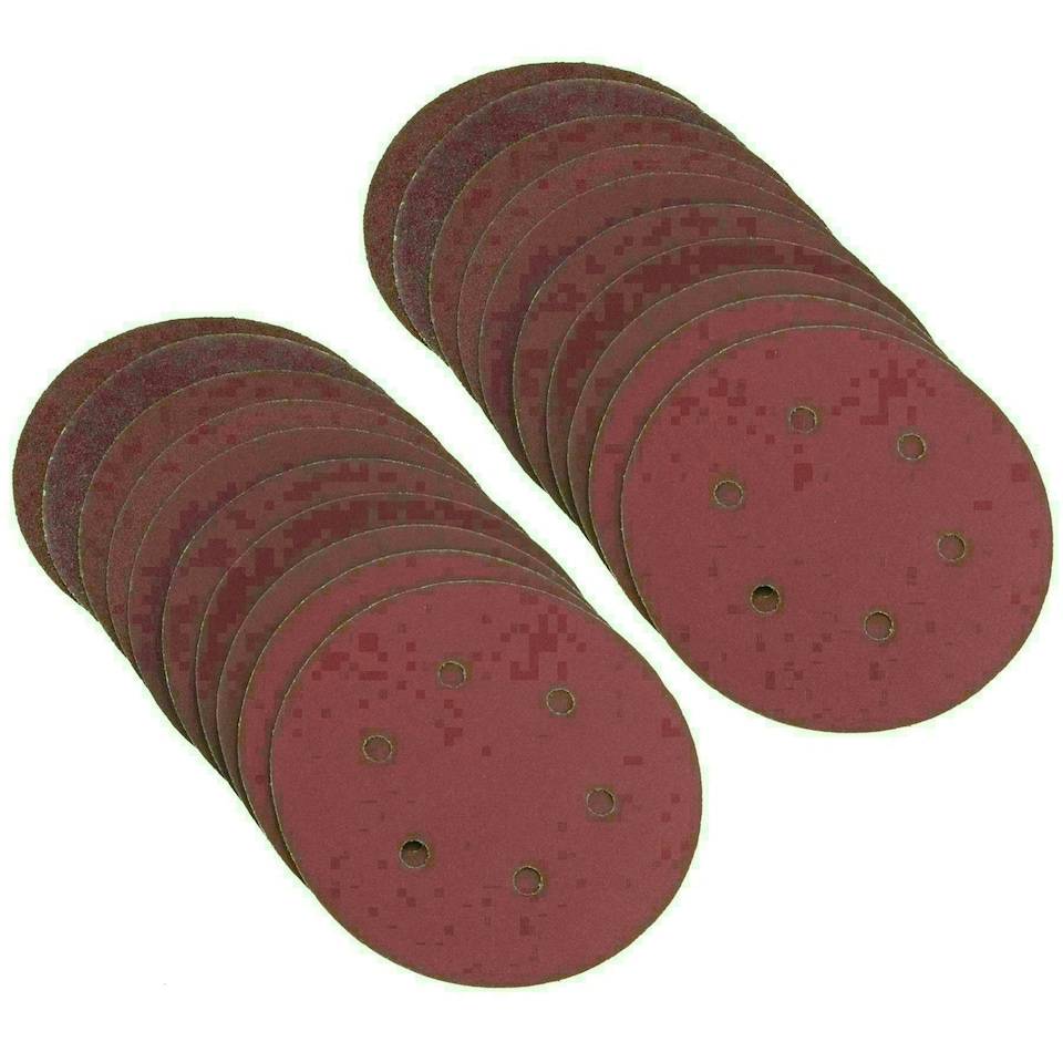 image 1 of Hook/Loop Sanding Abrasive Discs Orbital DA Palm Sander 20PK 150mm Mixed Grit