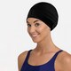 image 3 of Ladies Comfortable Fabric Swimming Cap | Turban Style Lightweight Swim Cap | Black | Black | One Size | 1
