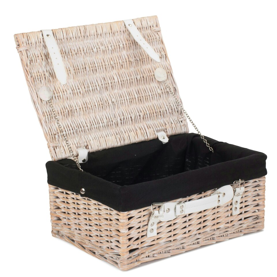 image 1 of 41cm Picnic Basket with Lining Black | Black | One Size