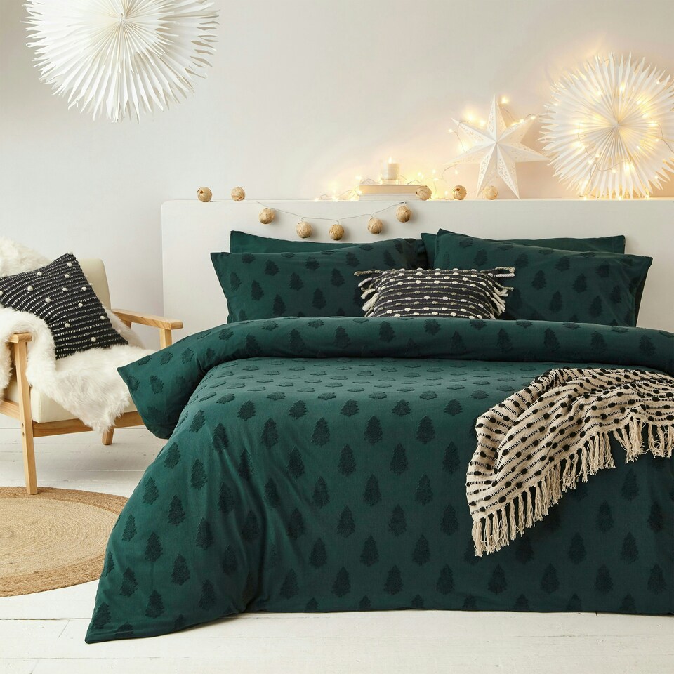 image 1 of Yard Tufted Tree Festive Single Duvet Cover Set
