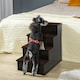 image 7 of PawHut 4 Step Wooden Dog Steps Pet Stairs Cat Ladder for Bed Couch, Dark Brown