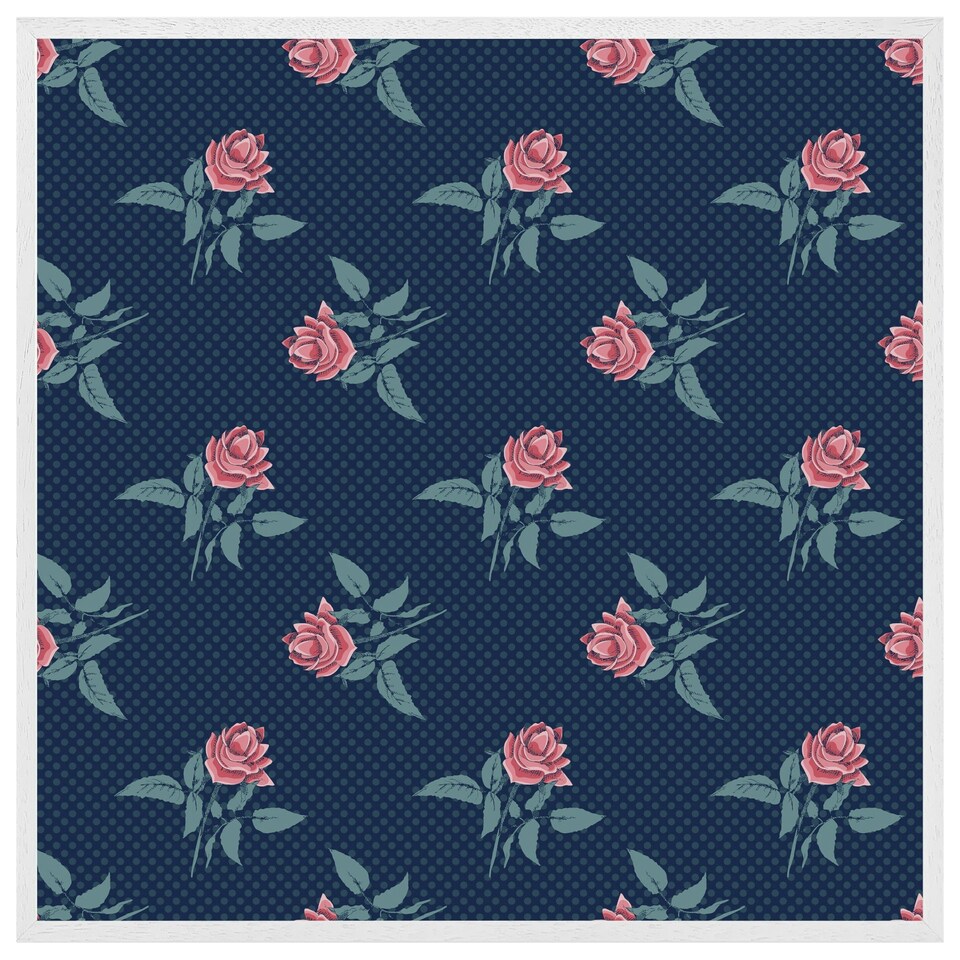 image 1 of Roses & spots print (Picture Frame) White | XS