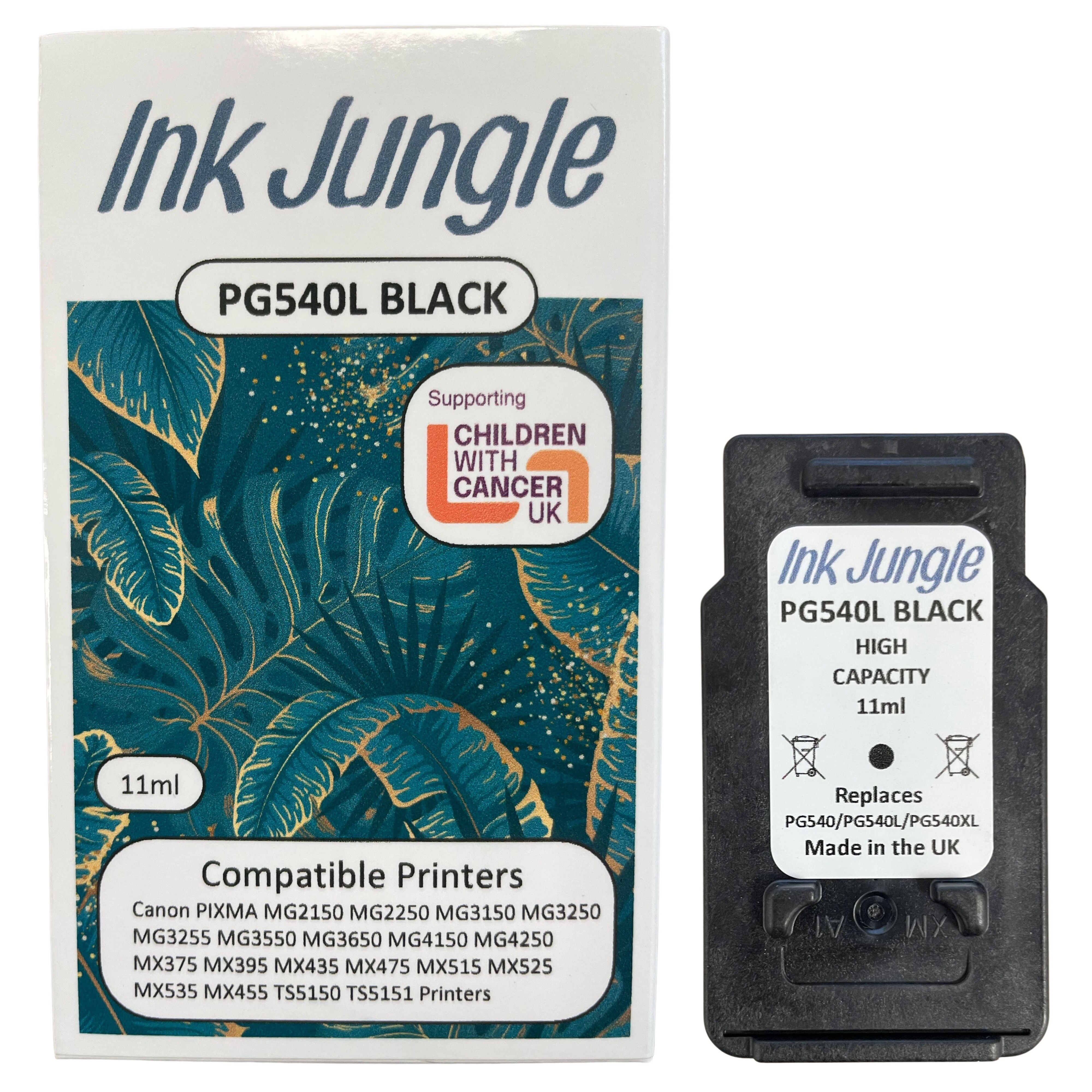Tusco Ink Ink Jungle PG540L Black Refilled Ink Cartridge - Replaces Canon PG540 ...