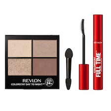 Revlon Day-to-Night Eye Essentials Set ColorStay Eyeshadow Quad & Full Time Mascara