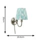 image 3 of ValueLights Neely Plug in Brushed Chrome Wall Light with Blue Pleated Shade
