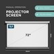 image 2 of 72" Manual Pull Down Projector Screen with Wall Mount