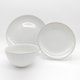 image 1 of Reactive Cream Glaze Dinner Set Plates Bowls 18pc Set
