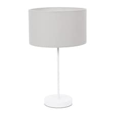 ValueLights Charlie White Table Lamp Grey Shade