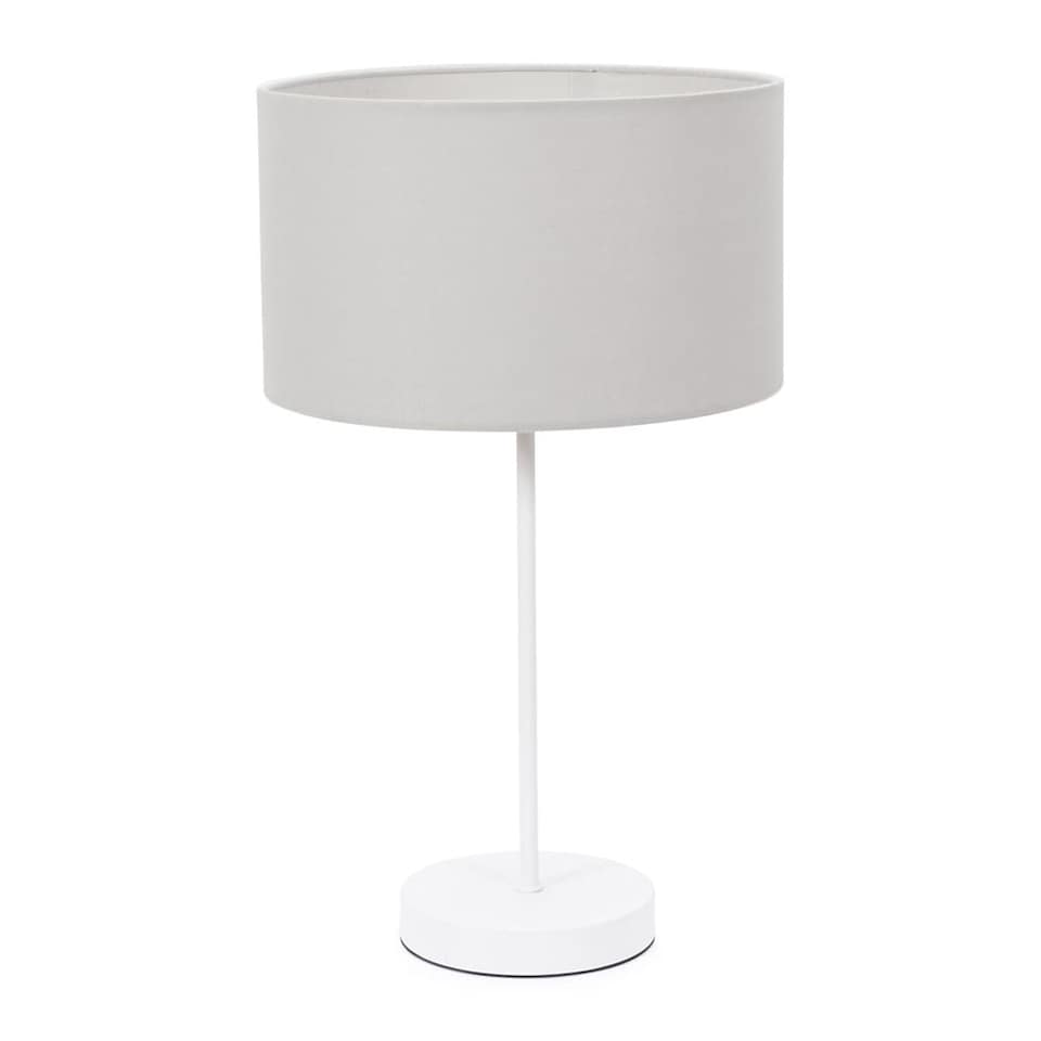 image 1 of ValueLights Charlie White Table Lamp Grey Shade