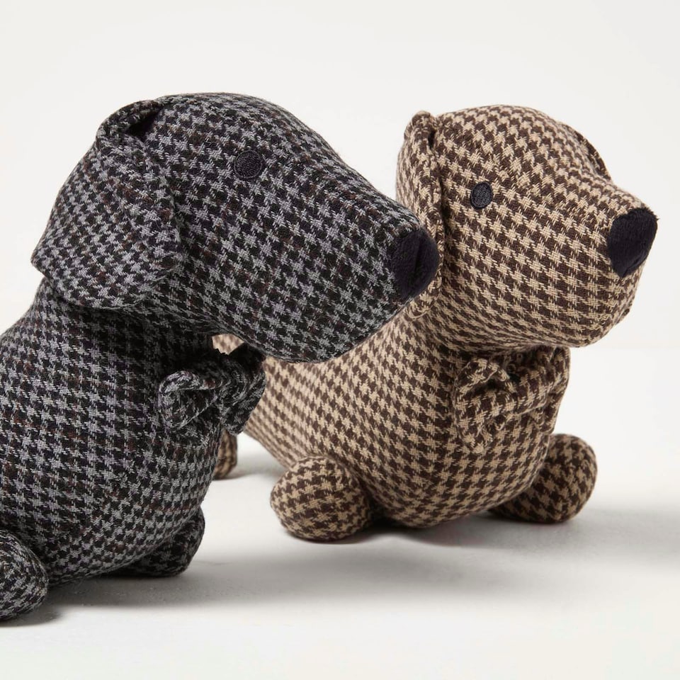 image 1 of Homescapes Dog Door Stop - Set of 2 - Animal Door Stops