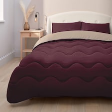Silentnight Coverless Duvet and Pillowcase Set, Seersucker - Berry Natural | Purple | Berry | Single