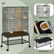 image 5 of Yaheetech 134.5 cm Tall Large Parrot Cage Rolling Metal Birdcage Black