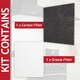 image 3 of SPARES2GO Carbon + Foam Grease Filter Kit for Diplomat Cooker Hood Vent Extractors (Cut to Size, 57cm x 47cm)